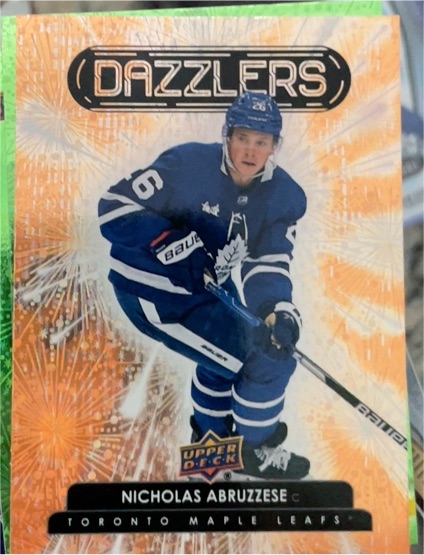 2022-23 Upper Deck Series 2 #DZ-72 Nicholas Abruzzese Dazzlers Green — front