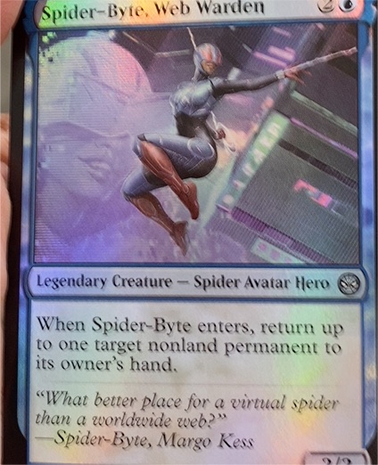 2023 MTG Universes Beyond: Spider-Man #44 Spider-Byte, Web Warden — front