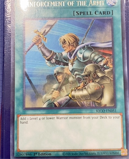 2020 Yu-Gi-Oh! KICO-EN051 Reinforcement of the Army — front