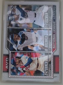2026 Topps Series 1 #151 National League AVG Leaders Turner Hoerner Freeman — front