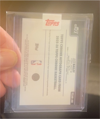 2025 Topps Now NBA #5 Ace Bailey RC Utah Jazz — front