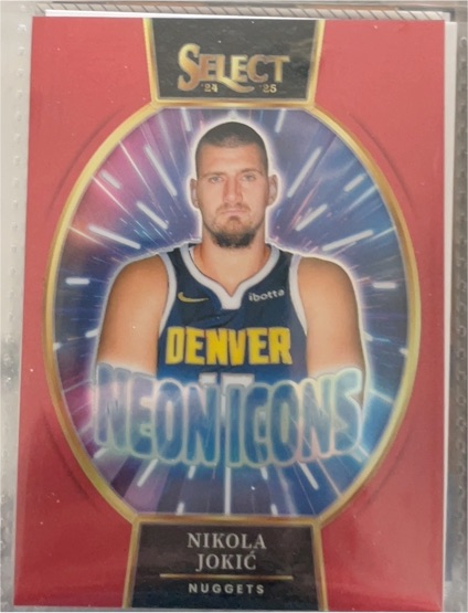 2024-25 Panini Select #24 Nikola Jokic Neon Icons Red Prizm — front