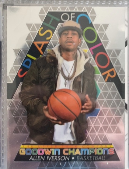 2022 Upper Deck Goodwin Champions Splash of Color Platinum Rainbow #SCP23 Allen Iverson — front