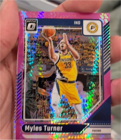 2023-24 Panini Donruss Optic #178 Myles Turner Hyper Pink — front