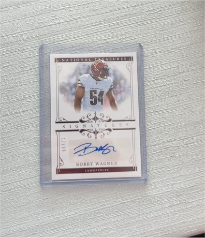 2025 Panini National Treasures Signatures #SIG-BWR Bobby Wagner — front