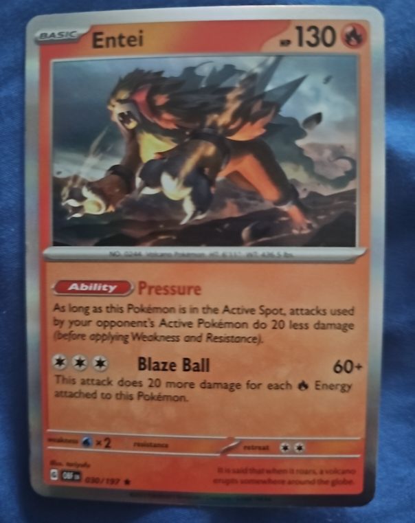2023 Pokémon TCG Scarlet & Violet Obsidian Flames #030 Entei — front