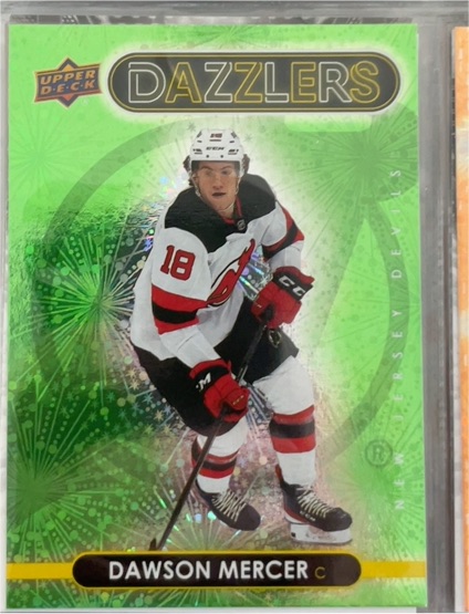 2023-24 Upper Deck Series 2 #DZ-72 Dawson Mercer Green Dazzlers — front