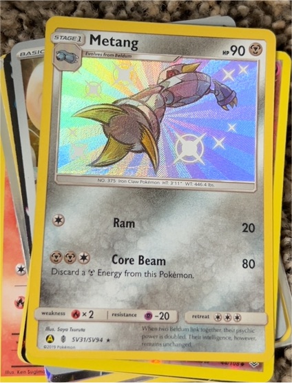 2019 Pokémon Hidden Fates #SV31 Metang — front