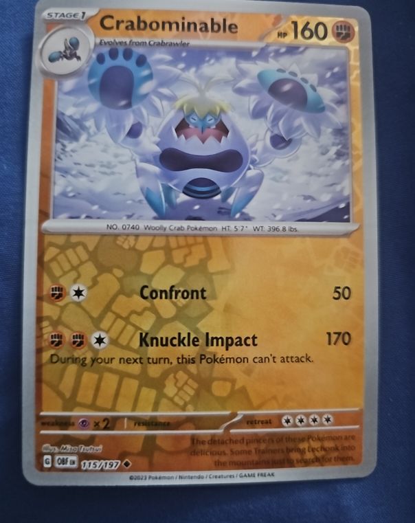 2023 Pokemon SV: Obsidian Flames #115 Crabominable — front