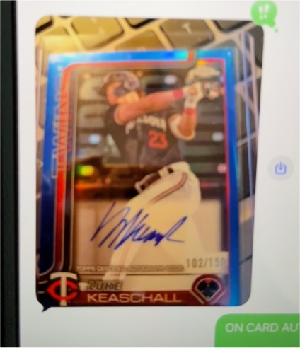 2025 Topps Chrome Update #RA-LK Luke Keaschall — front