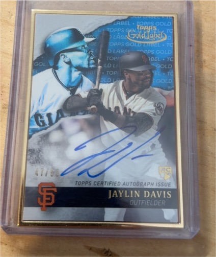 2020 Topps Gold Label #GLA-JDA Jaylin Davis — front