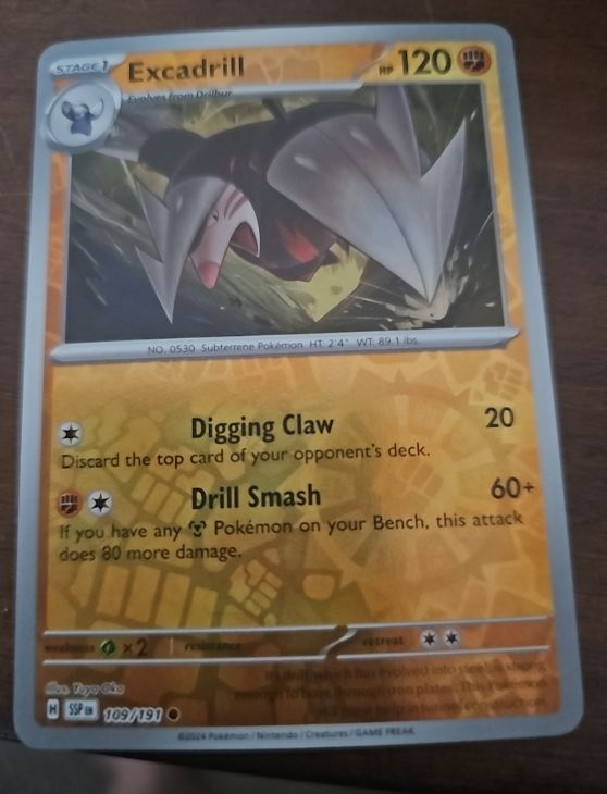 2024 Pokémon SV08: Surging Sparks #109 Excadrill — front