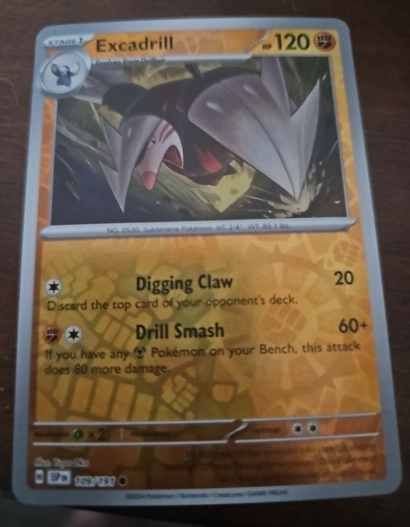 2022 Pokémon SV08: Surging Sparks #109 Excadrill — front