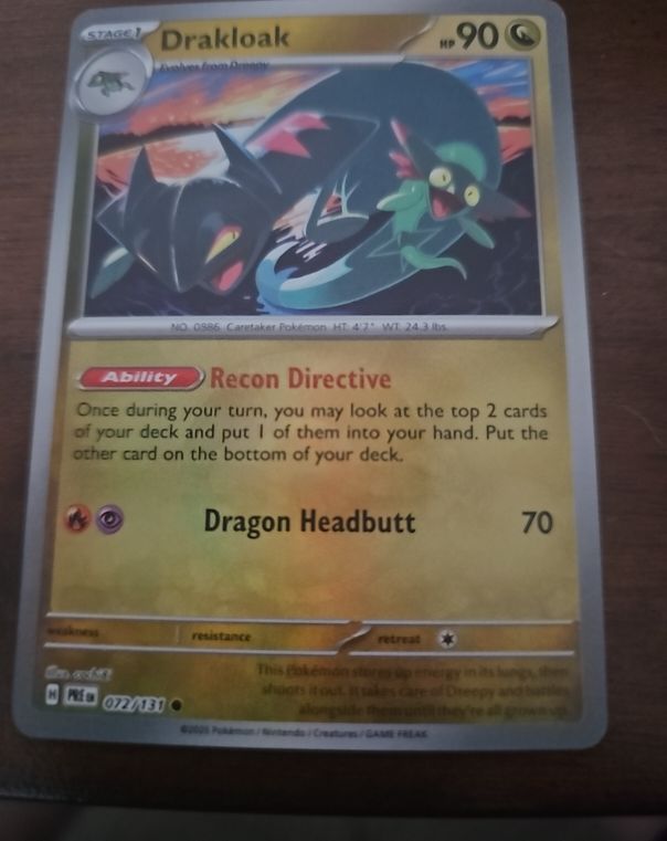 2022 Pokémon Scarlet & Violet Prismatic Evolutions #072 Drakloak — front