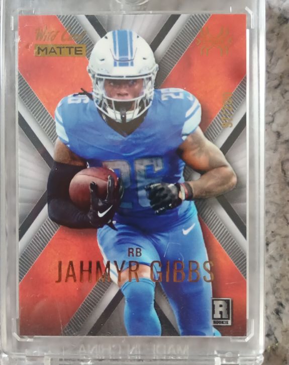 2023 Wild Card Matte X-Plode #MXP-JG Jahmyr Gibbs — front