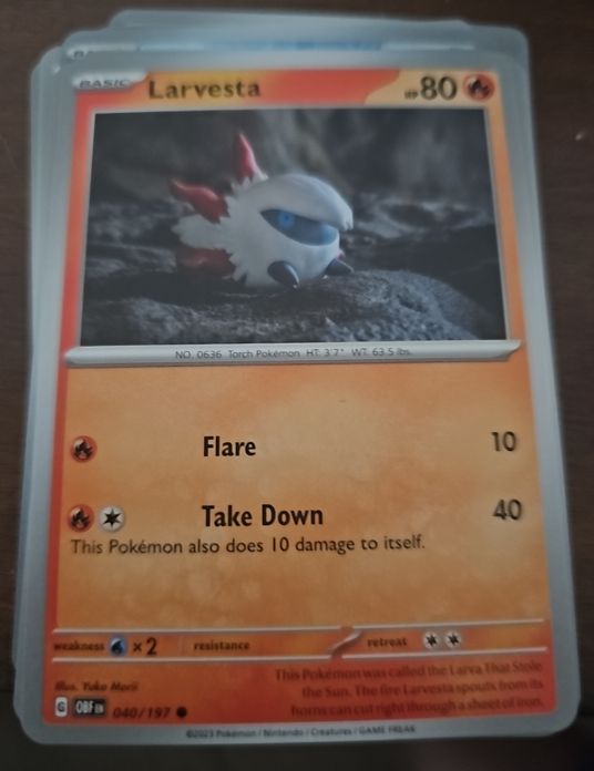 2023 Pokémon Obsidian Flames #040 Larvesta — front