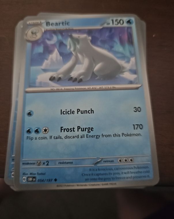 2023 Pokémon Obsidian Flames #054 Beartic — front