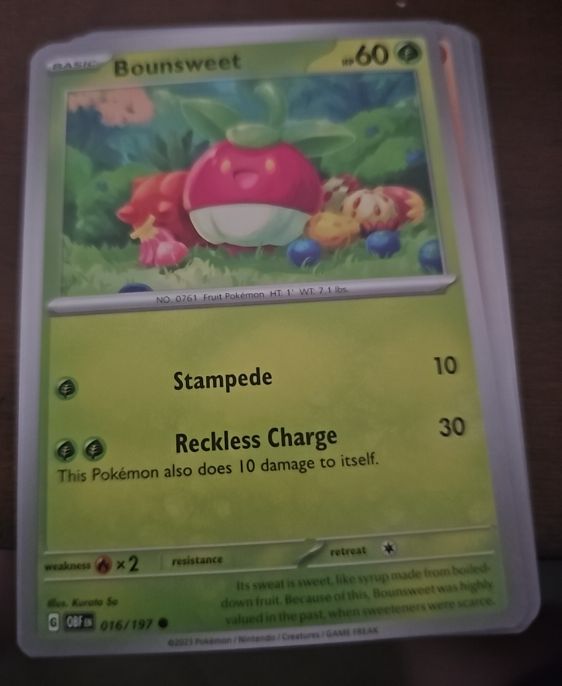 2023 Pokemon Scarlet & Violet Obsidian Flames #016 Bounsweet — front