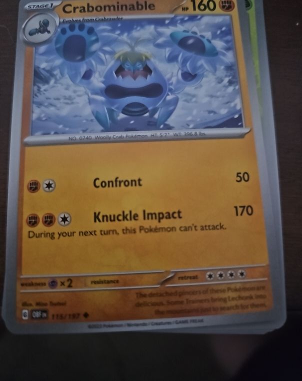 2023 Pokemon SV03: Obsidian Flames #115 Crabominable — front