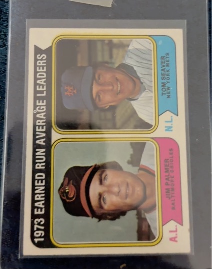 1974 Topps #206 1973 Earned Run Average Leaders Tom Seaver Jim Palmer — front