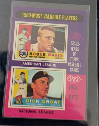 1975 Topps #198 1960 MVPs Roger Maris / Dick Groat — front