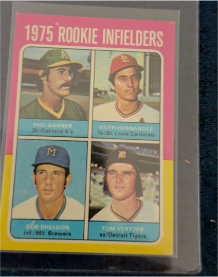 1975 Topps #623 Rookie Infielders Keith Hernandez, Phil Garner, Tom Veryzer, Bob Sheldon — front