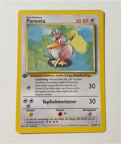 1999 Pokémon #27 Porenta (Farfetch'd) — front