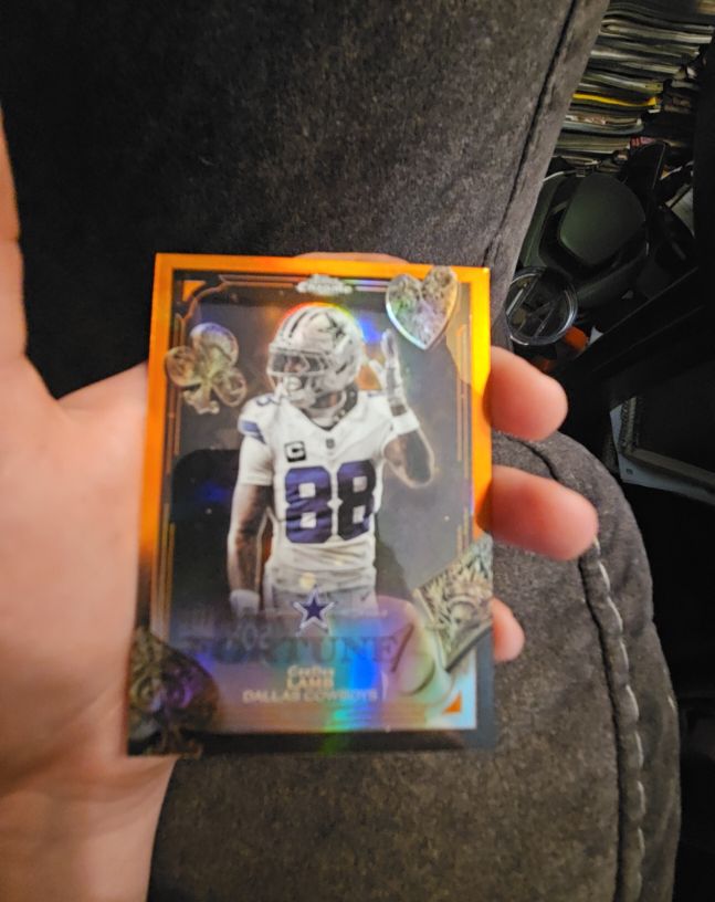 2023 Panini NFL Prizm #72 CeeDee Lamb Orange Lazer Prizm Dallas Cowboys — front