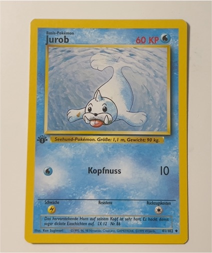 1999 Pokémon Base Set #41 Seel (Jurob) — front