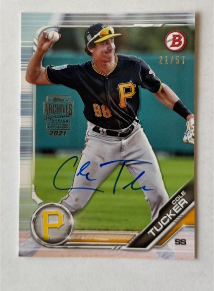 2021 Topps Archives Signature Series #19B-BP-16 Cole Tucker — front