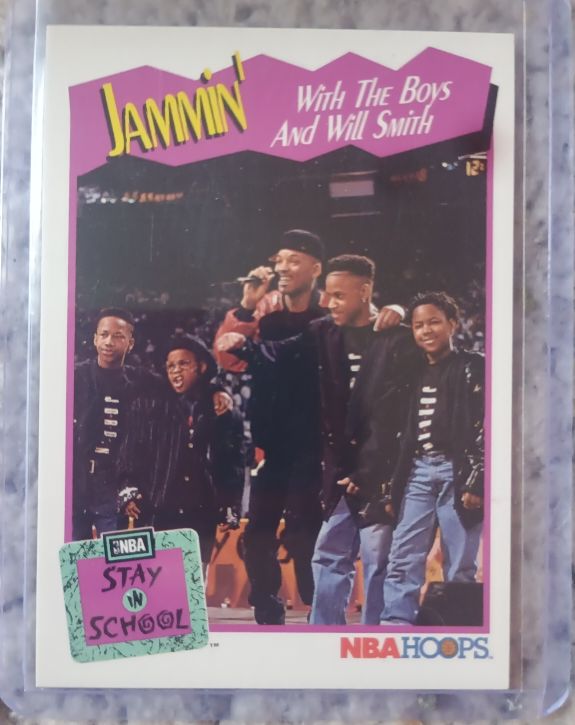1991 NBA Hoops #326 Jammin' with The Boys and Will Smith — front