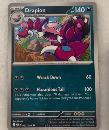 2026 Pokémon POR #052 Drapion — front
