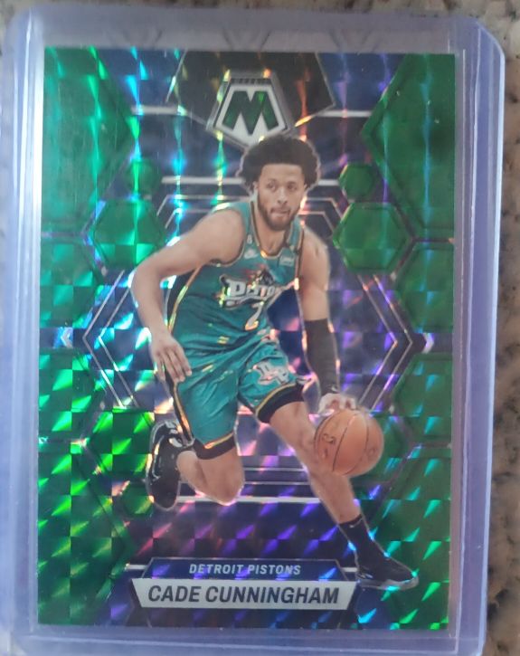 2022-23 Panini Mosaic #6 Cade Cunningham Green Mosaic Prizm Detroit Pistons — front