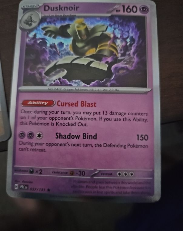 2021 Pokémon Prismatic Evolutions #037 Dusknoir — front