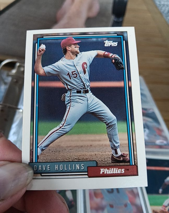 1992 Topps #383 Dave Hollins Philadelphia Phillies — front