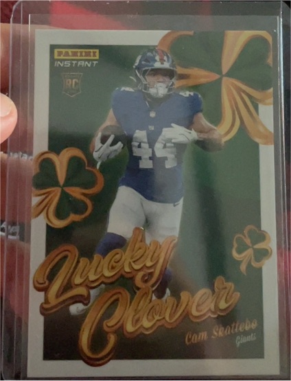 2025 Panini Instant #19 Cam Skattebo Lucky Clover — front