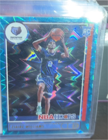 2021-22 Panini NBA Hoops #211 Ziaire Williams Teal Explosion Rookie Card — front