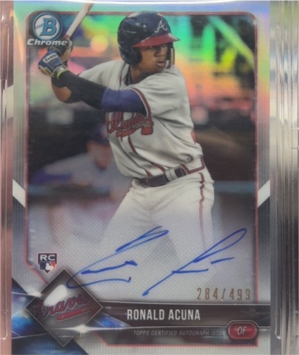 2018 Bowman Chrome #BCRA-RA Ronald Acuna Jr. Auto Refractor — front