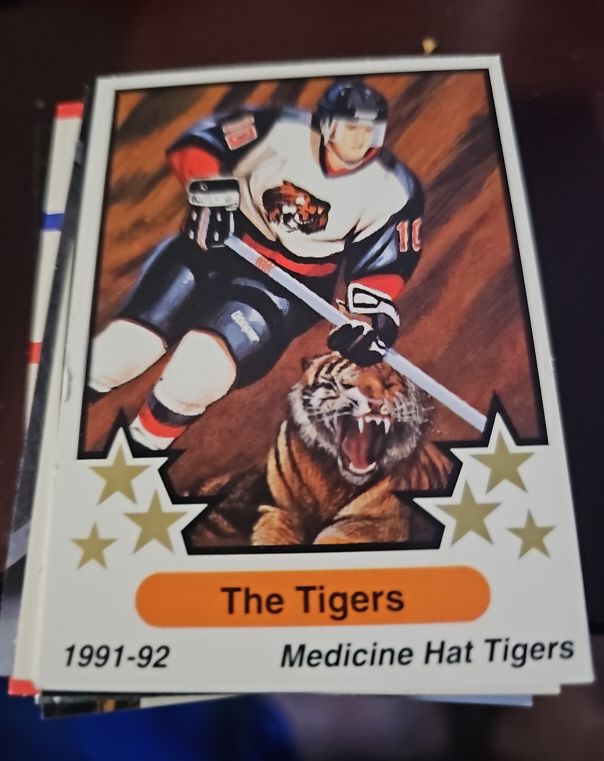 1991-92 7th Inning Sketch WHL #W14 Medicine Hat Tigers — front