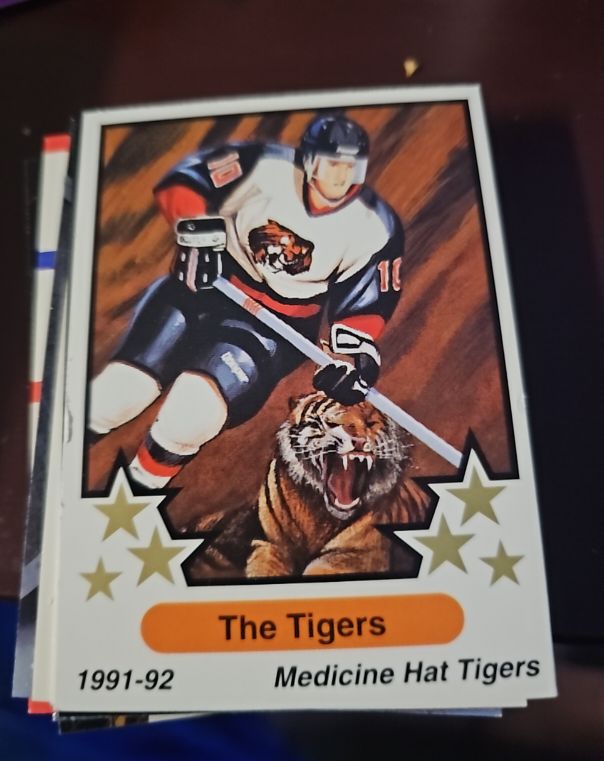 1991-92 7th Inning Sketch WHL #W14 Medicine Hat Tigers — front