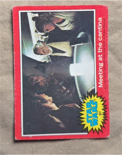 1977 Topps Star Wars #97 Meeting at the Cantina — front