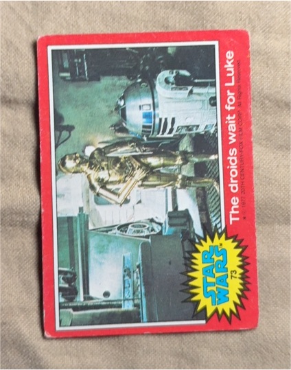1977 Topps Star Wars Series 2 (Red) #73 The Droids Wait for Luke — front