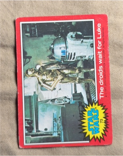 1977 Topps Star Wars #73 The droids wait for Luke — front