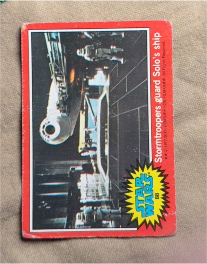 1977 Topps Star Wars #88 Stormtroopers guard Solo's ship — front