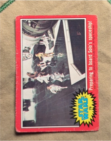 1977 Topps Star Wars #79 Preparing to board Solo's spaceship! — front