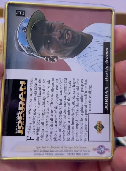 1995 Upper Deck Michael Jordan Tribute #JT2 West to Arizona — front
