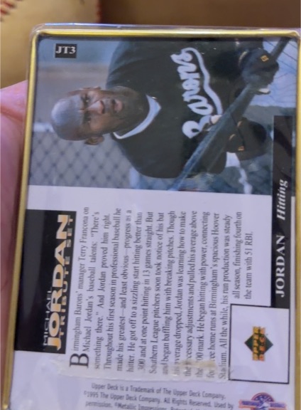 1995 Upper Deck Michael Jordan Tribute #JT3 Birmingham Barons — front