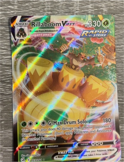 2021 Pokémon TCG Fusion Strike #023 Rillaboom VMAX — front
