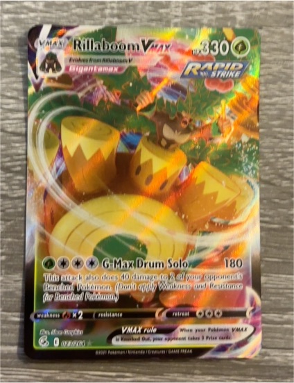 2021 Pokémon Fusion Strike #023 Rillaboom VMAX — front