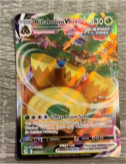 2021 Pokémon Fusion Strike #023 Rillaboom VMAX — front